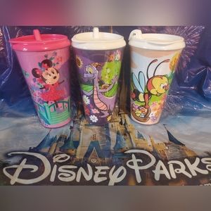 Disney World EPCOT 2021 Flower Garden Festival 3 Tumbler Cup Figment Minnie Bee